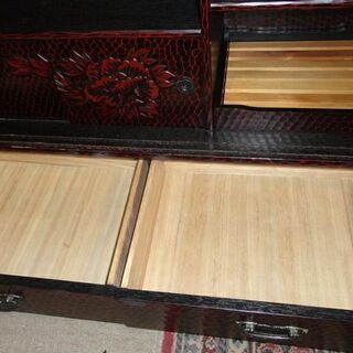 鎌倉彫 和茶棚 和茶タンス 箪笥 幅約85cm 食器棚 和室