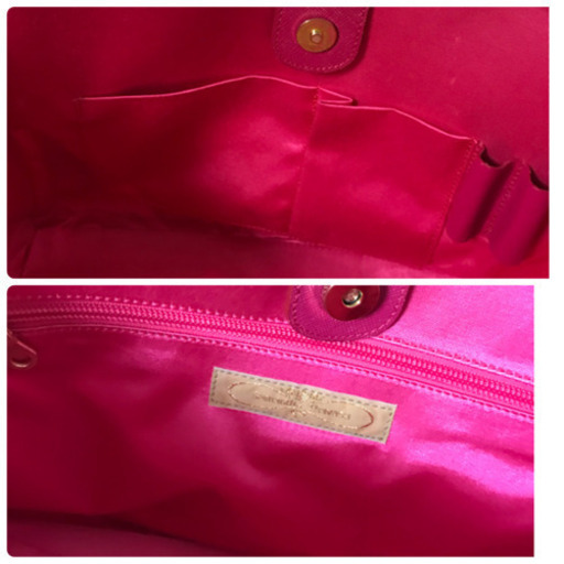 USED 鑑定済み■美品■ Samantha Thavasa サマンサタバサ  ロゴ レザー チャーム付き 2WAY ハンドバッグ