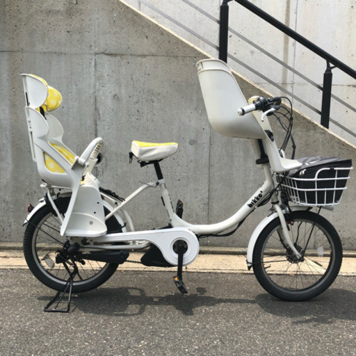 PayPay可 電動自転車 3人乗り対応 チャイルドシート付き 20インチ 内装3段変速