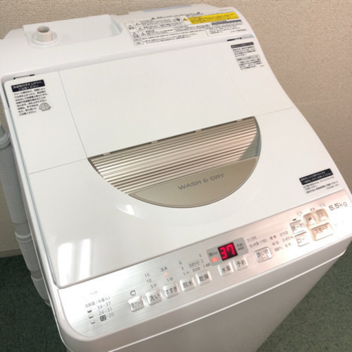 配達無料地域あり＊美品＊SHARP 2017年製 5.5kg 乾燥機能付き＊人気の型です