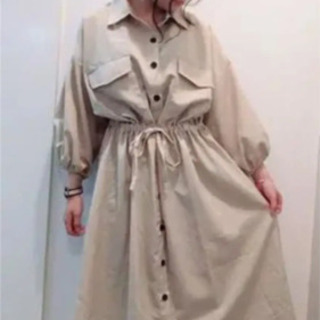【 新品 】ドロスト シャツワンピ