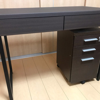 デスク＆チェア＆キャビネット  3点セット (机幅90cm)