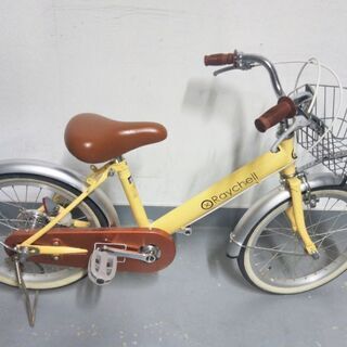 18インチ　自転車　クリームイエローの画像
