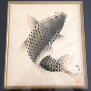 [値下げしました]郡司硯田「鯉」色紙の画像