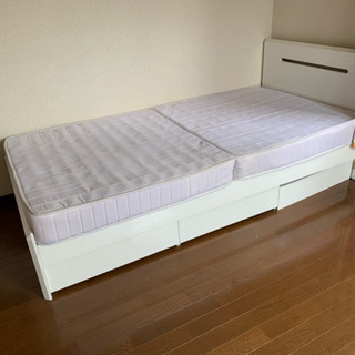 シングルベッド 白 シンプル  