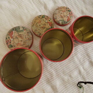 テディベア クリスマス缶　大・中・小の画像