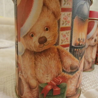 テディベア クリスマス缶　大・中・小の画像