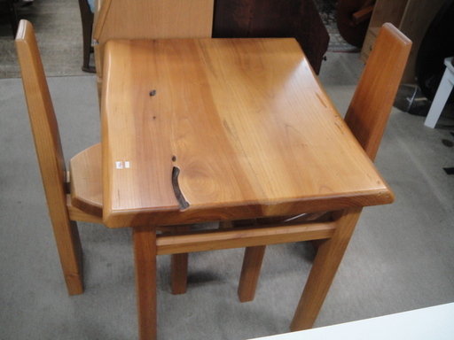 天然木一枚板ダイニング３点セット　オーダー家具　食卓セット　無垢材