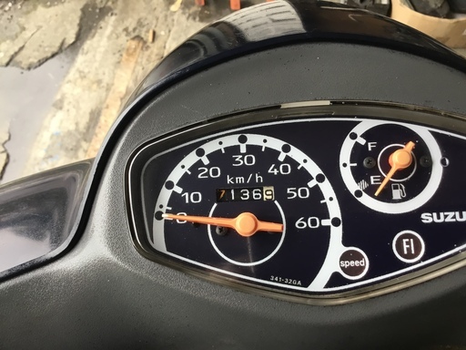 引き取り先が決まりました　値下げ！　レッツ4FI　セルOK　Vベルト新品交換済み！　とりあえずの足に最適な価格♪