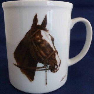 横濱増田窯　馬柄マグカップ　馬マグネット・しおり付きの画像