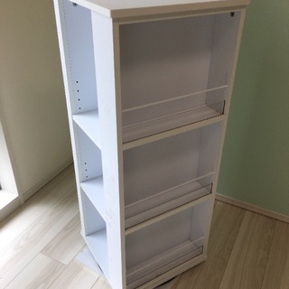 回転棚 タワー 収納 ラック 4面 白 中古