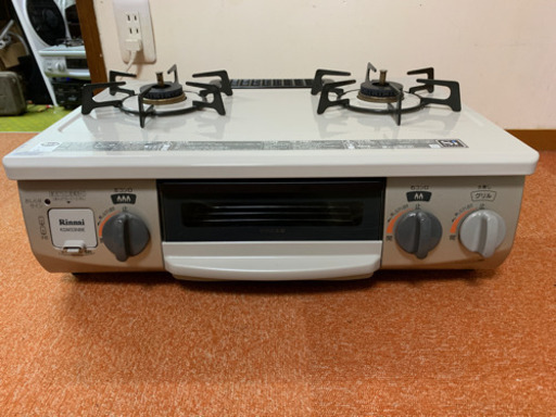 美品 魚グリル未使用 ガスコンロ リンナイ 2017年 KGM33NBEL 左強化 プロパン LPガス ガステーブル ガスレンジ 川崎区 SG