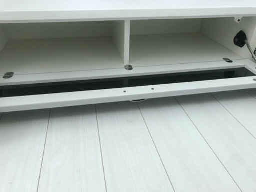 収納付テレビ台/テレビボード  ホワイト
