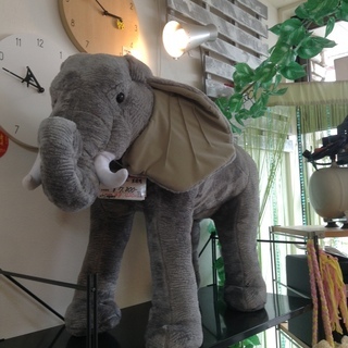 展示品　座れるぬいぐるみ　　象　ゾウ
