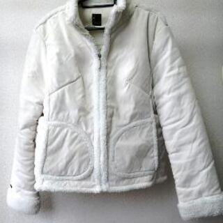 レディース ムートン調ジャケット 白 サイズM