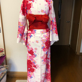 【取引終了】浴衣（花柄 赤）売ります