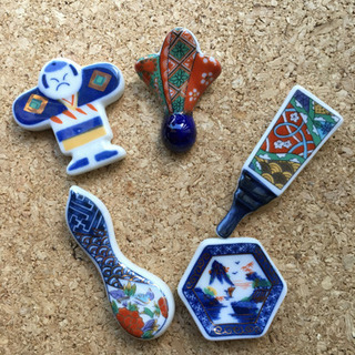 【差し上げます】お正月用 箸置き5個セット 中古品