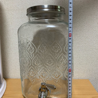 ステンレスジャグチ付きおしゃれガラス瓶の画像