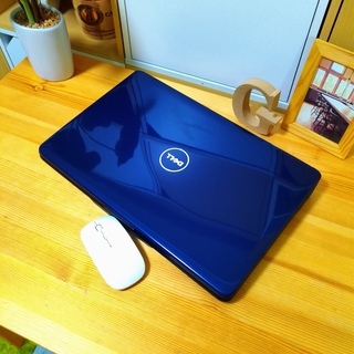 高級感のある光沢クールネイビー♪　高速デュアルコア★　高性能メモリ3G　DELL　Inspiron　大画面　最新Windows10　64Bit　大容量320G　カメラ搭載　紺色　高級感　15.6インチ　マウス付き 　ノートパソコン　無線LAN　Wi-Fi対応 　DVDドライブ