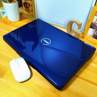 高級感のある光沢クールネイビー♪　高速デュアルコア★　高性能メモリ3G　DELL　Inspiron　大画面　最新Windows10　64Bit　大容量320G　カメラ搭載　紺色　高級感　15.6インチ　マウス付き 　ノートパソコン　無線LAN　Wi-Fi対応 　DVDドライブ