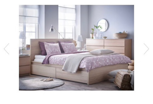 IKEA イケア ダブルベッド  マルム ベッドフレーム ダークブラウン