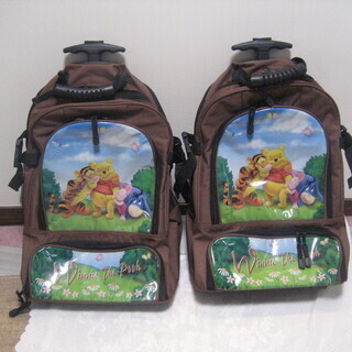 プーさん　3WAY　キャリーバッグ 旅行バッグ　カートの画像