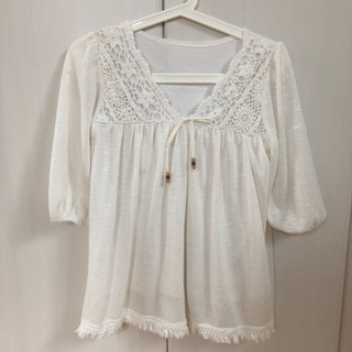 ★セシル★フリンジ付きクロシェプルオーバー