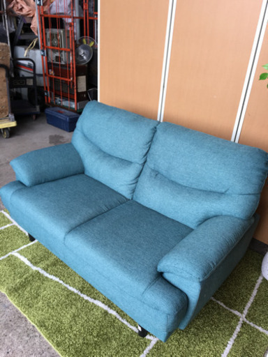 ☆2人用ソファ☆ニトリ キャッツ3☆ターコイズブルー☆極美品