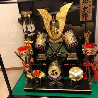 無料 五月人形 兜 カブト オルゴール付き ライト付きの画像