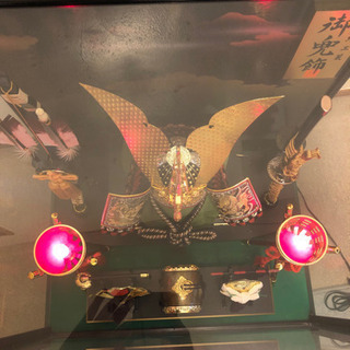 無料 五月人形 兜 カブト オルゴール付き ライト付きの画像