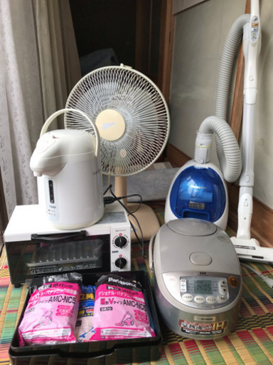 炊飯器、掃除機、扇風機など5点セット