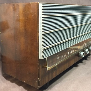 Victor 真空管ラジオ 木製キャビネット 動作品の画像