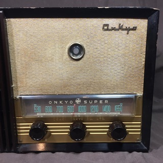 真空管ラジオ ONKYO OS-55 6球スーパー 木製キャビネット 動作品の画像