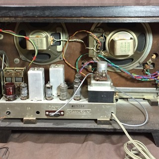  真空管ラジオ ナショナル HiFi 2BAND ラジオ 木製キャビネット 動作品の画像