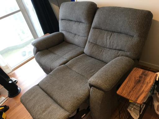 【取引中】ニトリ 電動リクライニングソファー 2人がけ グレー