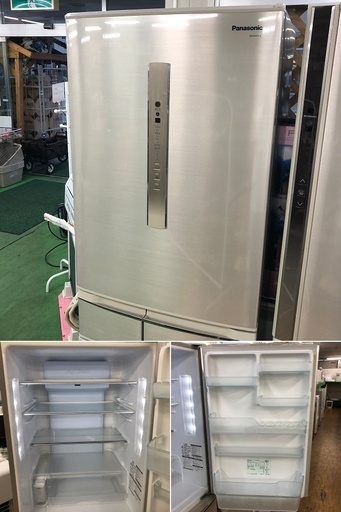 美品【 Panasonic 】パナソニック 426L 5ドア冷蔵庫 エコナビ搭載 自動製氷機付 新鮮凍結 NR-E435T