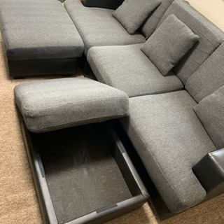 3人掛けソファ オットマン2脚付きの画像