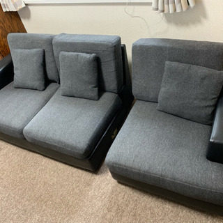 3人掛けソファ オットマン2脚付きの画像