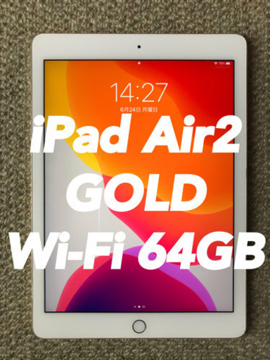 iPad Air2  Wi-Fiゴールド 64GB Smart Caver 箱付き、値下げ!