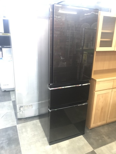 MITSUBISHI　３ドア冷蔵庫　２０１７年製　グロッシーブラウン　365L