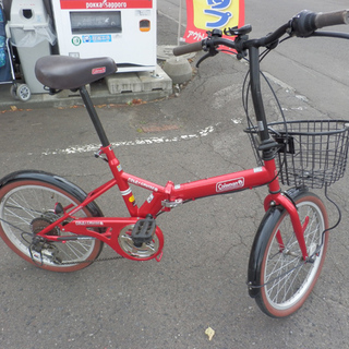 PayPay対応 コールマン 20インチ 折り畳み 自転車 6段切替 サイクル 赤