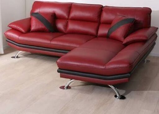 商談中 カウチソファ(ロゾ4 RED L 本革) ニトリ
