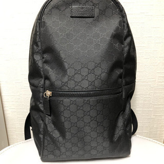 GUCCI グッチ ロゴ バックパック リュック ブラックの画像