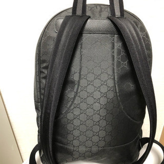 GUCCI グッチ ロゴ バックパック リュック ブラックの画像