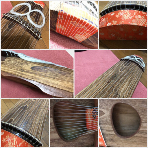 13弦琴と琴柱、猫足のセット【引き取りまたは近隣地区お届けします】