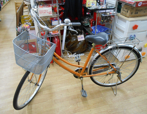 マルキン  ママチャリ  26インチ 自転車 3段変速レバー  オレンジ  FONCE Basic Bicycle marukin☆ PayPay(ペイペイ)決済可能 ☆ 札幌市 清田区 平岡