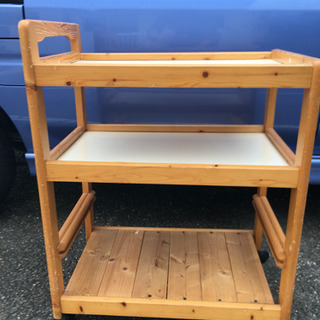 キャンセル待ちです。【中古】木製3段ワゴンを差し上げます。