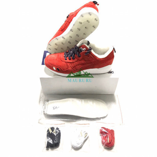 正規品 KITH × Moncler × Asics ゲルライト Ⅲ 赤