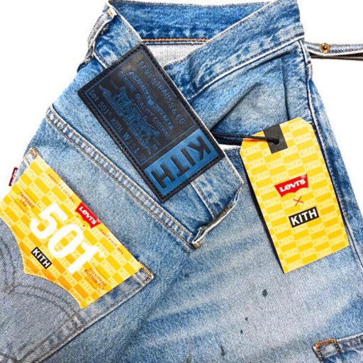 正規品 KITH×Levi’s コラボデニムパンツ 501 ミディアムブルー