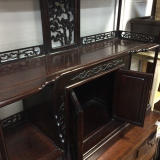 ☆来店限定☆唐木 和風飾り棚 松梅文様 中古